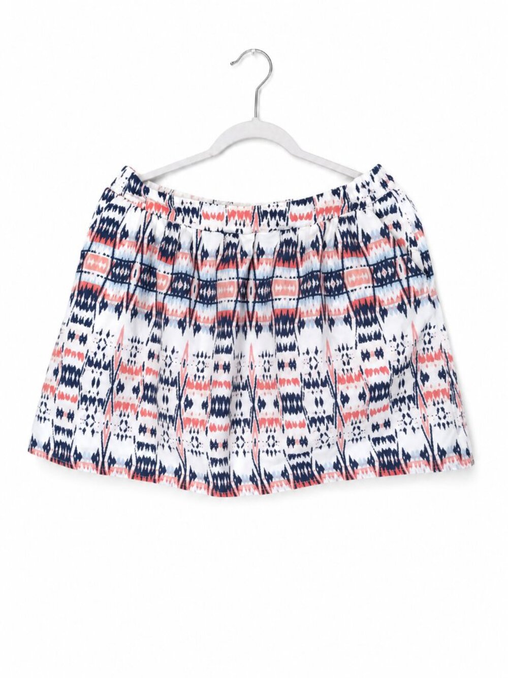 Boho Tribal Print Cotton Mini Skirt | Pink Navy White | Summer Festival Style